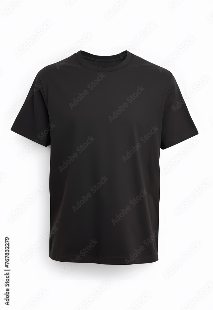 T-shirt in a black color mock up isolated on white background T-shirt in a black color mock up isolated on white background