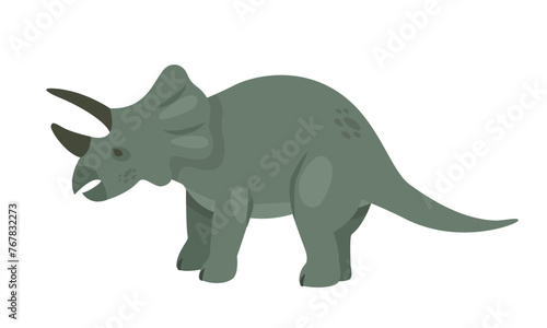 Triceratops dinosaur animal. Prehistoric animal, jungle reptiles group, jurassic world evolution cartoon vector illustration © Flash Vector