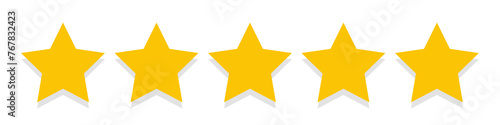 Five star rating icons. Vector illustration.
