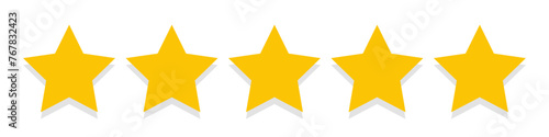 Five star rating icons. Vector illustration.