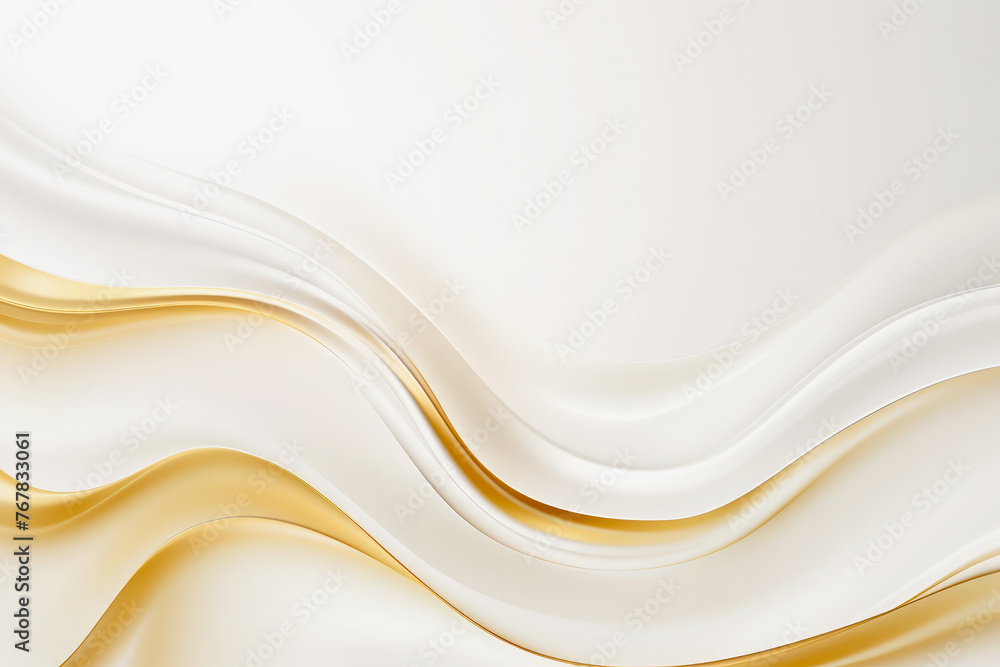 Obraz premium Abstract 3D luxury curved shape white background.