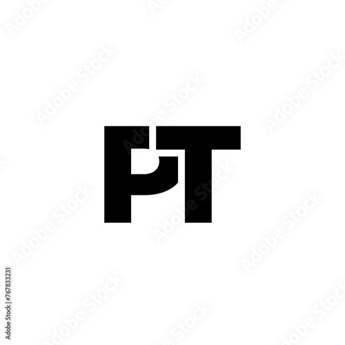 Letter P and T, PT logo design template. Minimal monogram initial based logotype.