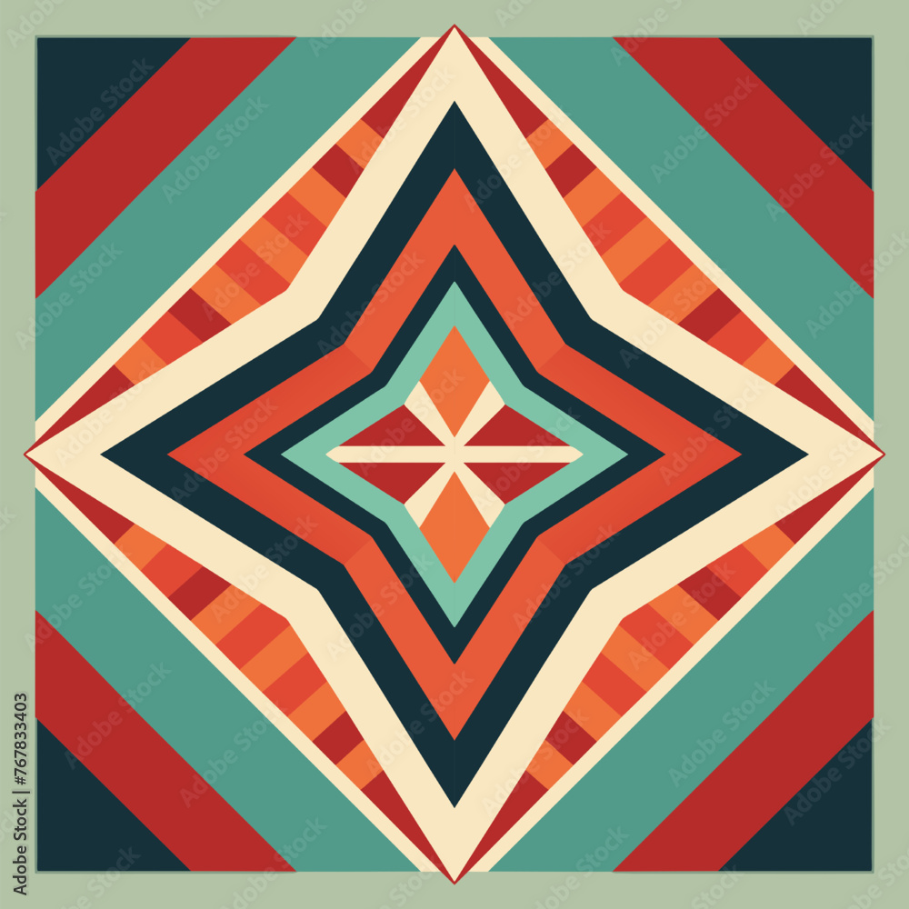 Seamless geometric wallpaper with a repeating pattern of colorful stars Seamless geometric wallpaper with a repeating pattern of colorful stars