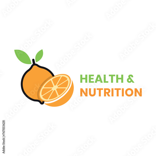 Health and Nutrition creative flat design concept vector Logo template