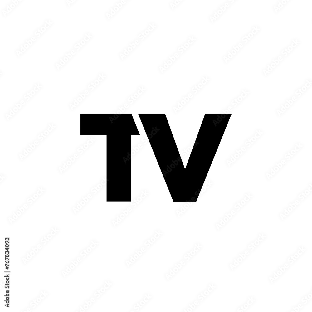 Letter T and V, TV logo design template. Minimal monogram initial based logotype. Letter T and V, TV logo design template. Minimal monogram initial based logotype.