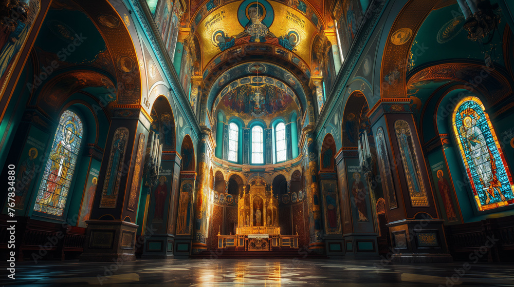 interior of the orthodox church 