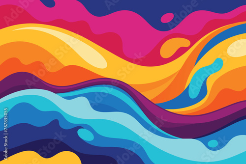 Abstract colorful liquid background with waves. Vector illustration