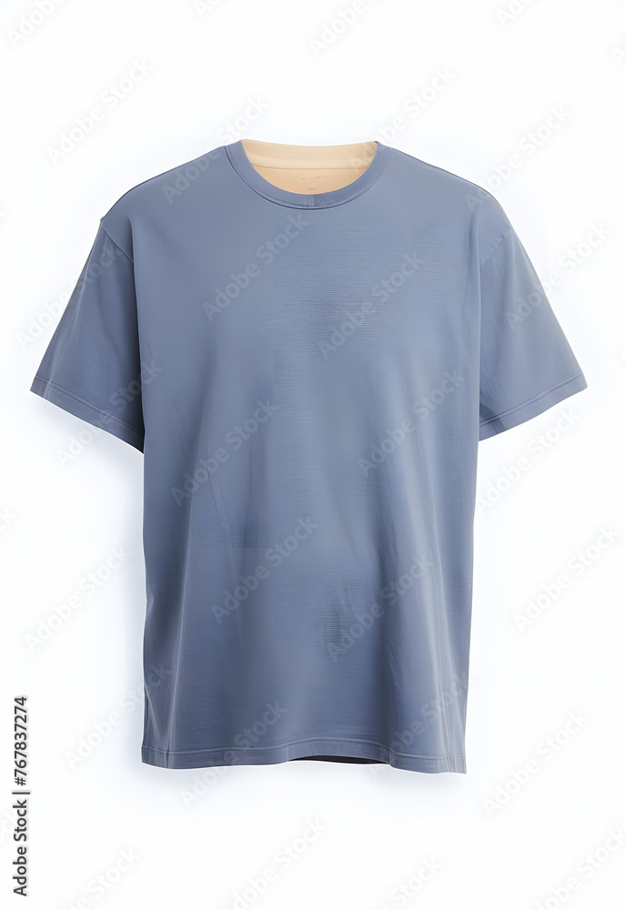 Blank T-shirt in a light blue color mock up isolated on white background Blank T-shirt in a light blue color mock up isolated on white background