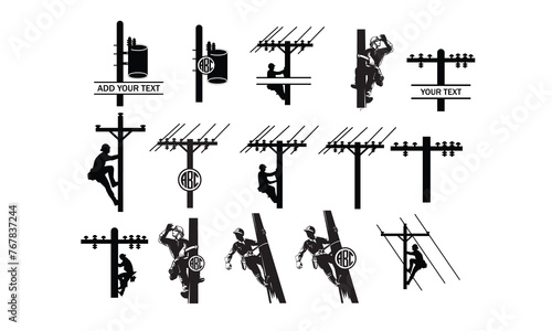 Lineman Silhouette, Cut File, cutting files, printable design, Clipart