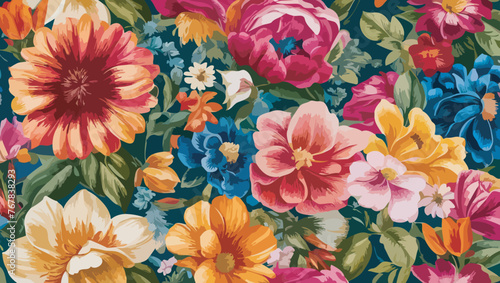 Seamless floral pattern: A Vivid Spring Floral Symphony