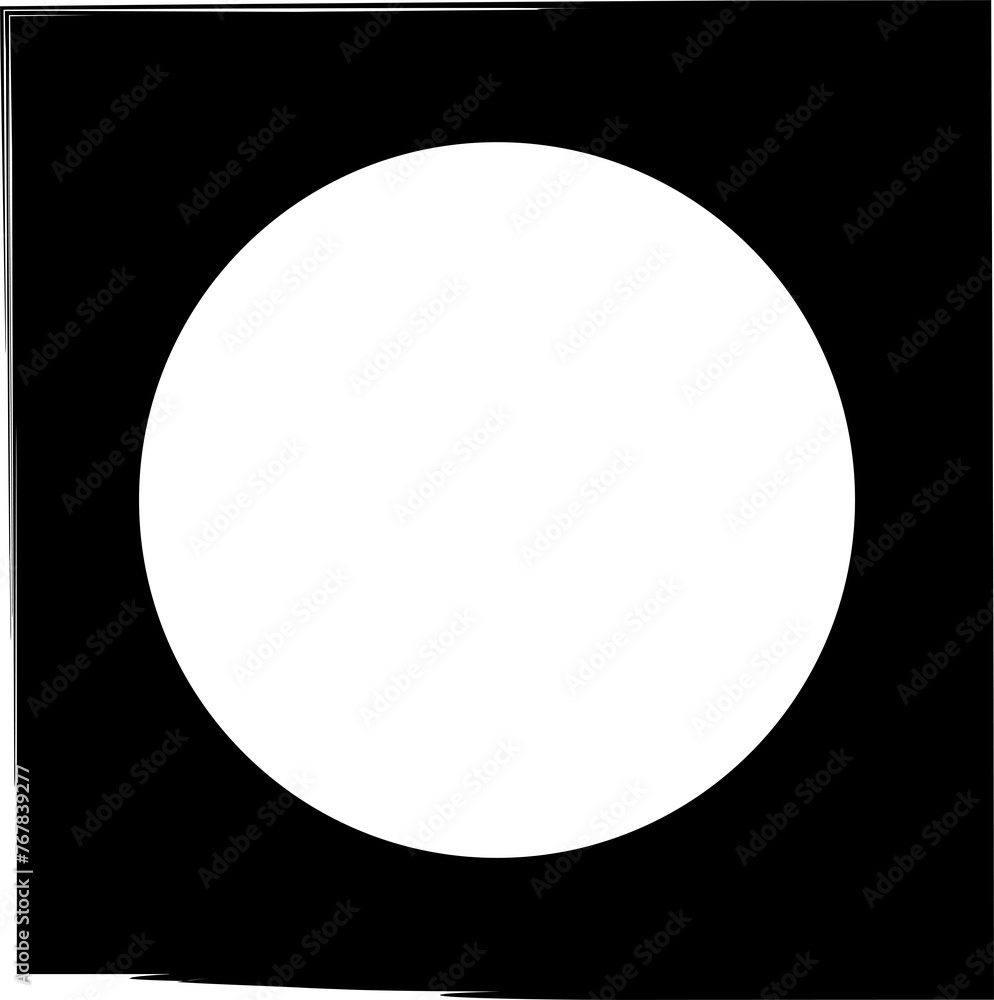Square brush frames with circle border element Square brush frames with circle border element