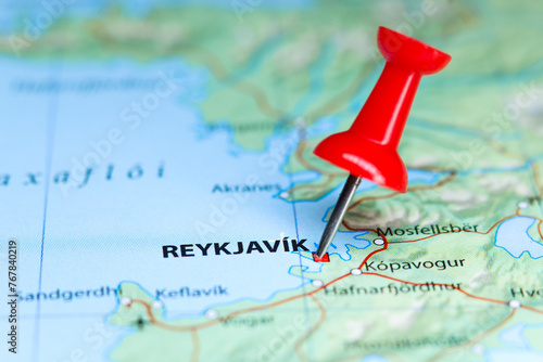 Reykjavik, Iceland pin on map
