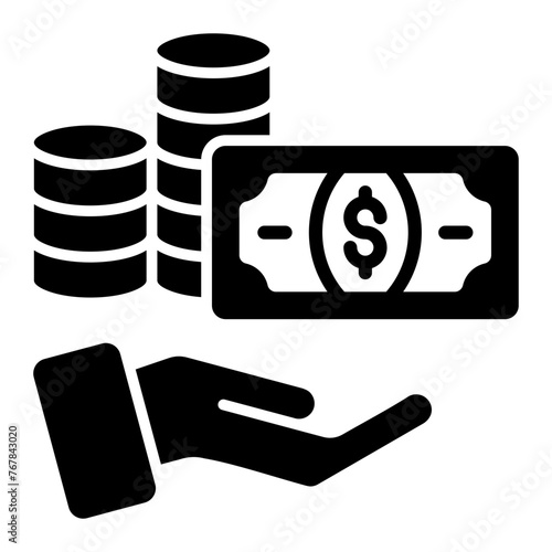   Wages glyph icon