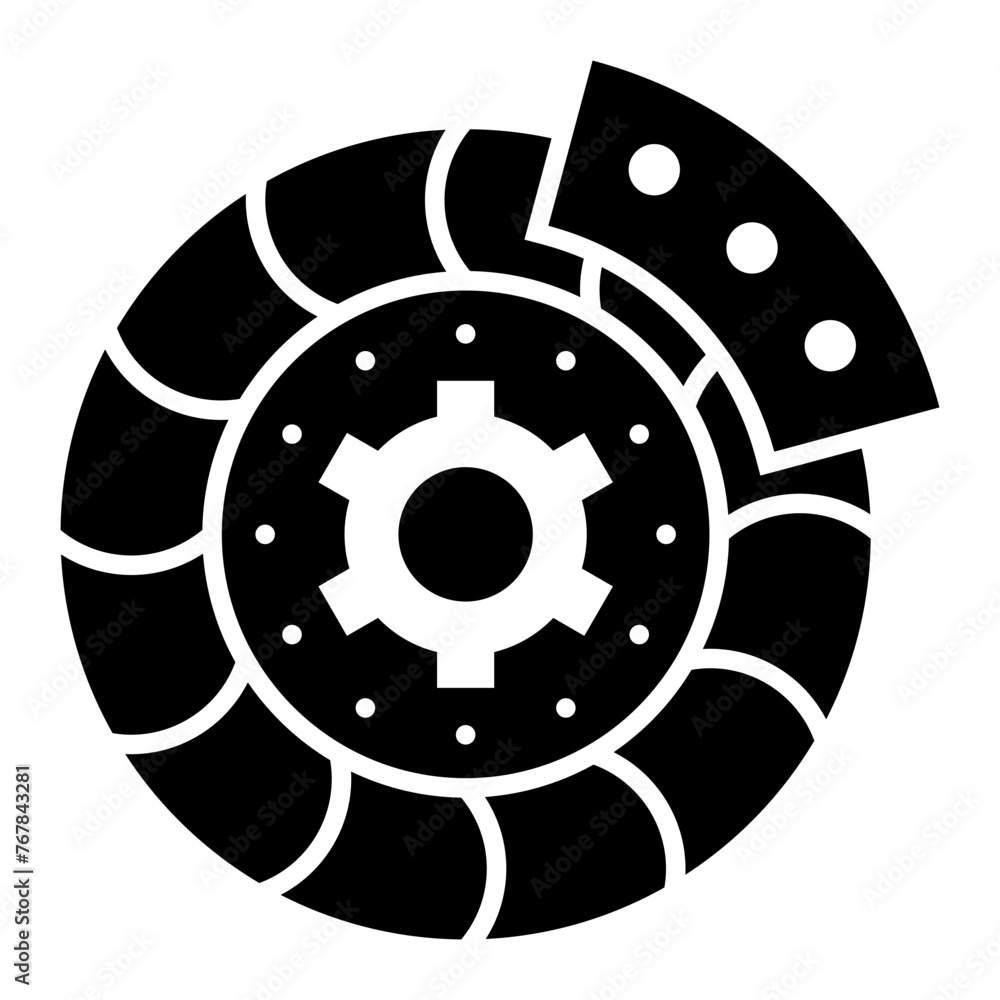 Fototapeta premium Brake Disc glyph icon