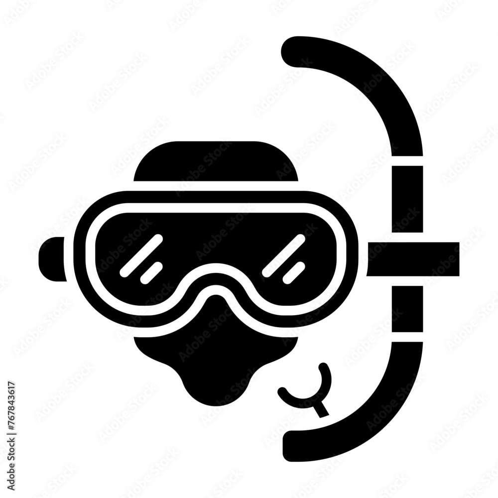 Snorkeling glyph icon Snorkeling glyph icon
