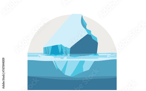 grande iceberg solitario sulla superficie dell'oceano photo