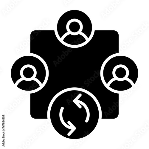   Collaborative Generation glyph icon photo