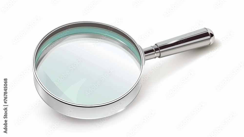 Photo-realistic modern illustration of magnifying glass isolated on white Photo-realistic modern illustration of magnifying glass isolated on white