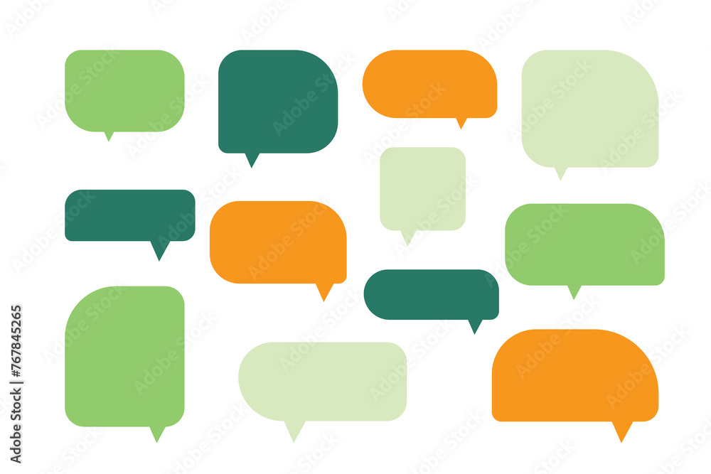 Set speech bubbles on white background. chat box or chat vector square and doodle message or communication icon Cloud speaking for comics and minimal message dialog Set speech bubbles on white background. chat box or chat vector square and doodle message or communication icon Cloud speaking for comics and minimal message dialog
