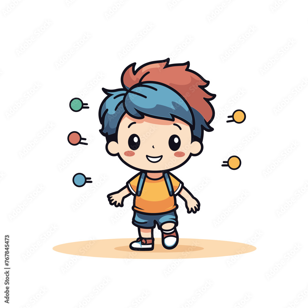 A cheerful cartoon character with spiky hair and big eyes A cheerful cartoon character with spiky hair and big eyes