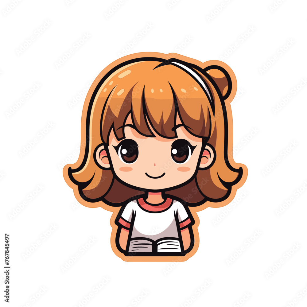 A cheerful cartoon character with spiky hair and big eyes A cheerful cartoon character with spiky hair and big eyes