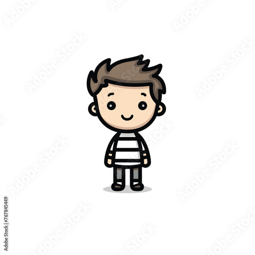 A cheerful cartoon character with spiky hair and big eyes photo