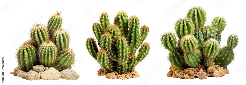 Set of cacti cut out Set of cacti cut out