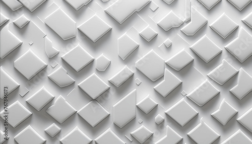 Abstract geometric shapes in white colors, 3D effects, dynamic trendy modern design as background, texture materials for technical packaging design, conceptual wall design, © ITOStudio
