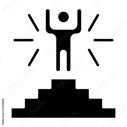 Beaming Success glyph icon
