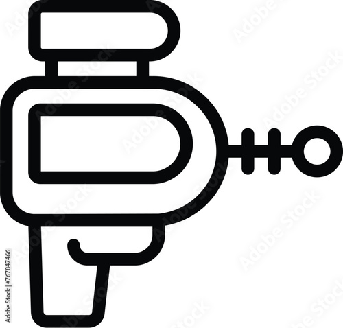 Laser armament icon outline vector. Lightning weapon. Futuristic gun shooter