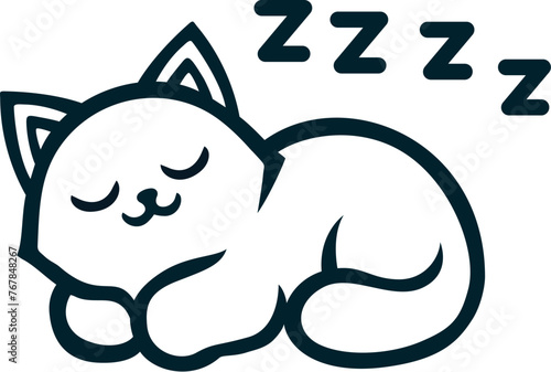A cute sleeping cat or kitt...