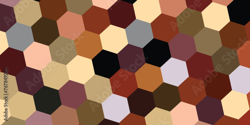 Abstract hexagonal background pattern texture. Dark multicolor hexagon pattern. Seamless geometric pattern background.