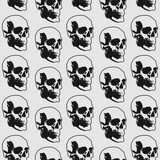 Skull Seamless Pattern Vector Design. Horror Death Metal Background.