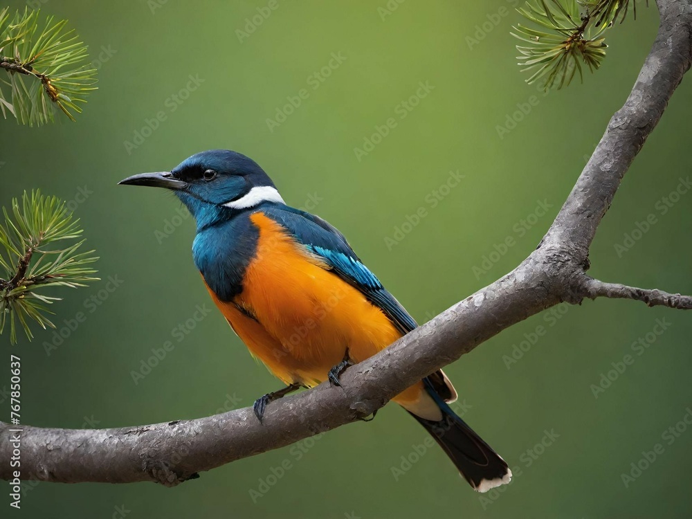a bird is sitting on a branch of a tree