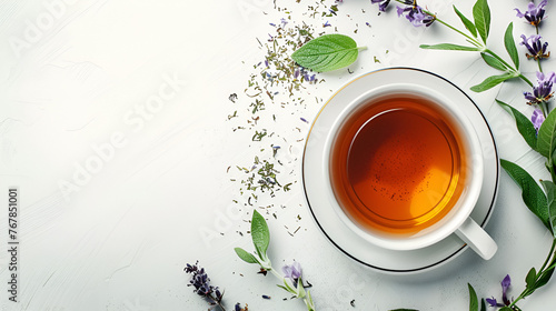 Cup of tea isolated on white background, generative ai