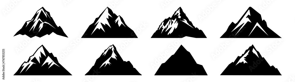 Mountain silhouette set vector design big pack of illustration and icon