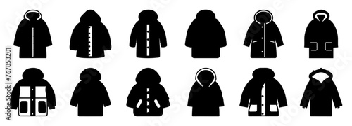 Coat jacket silhouette set vector design big pack of illustration and icon