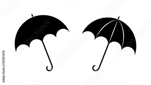 umbrella emblem, black isolated silhouette