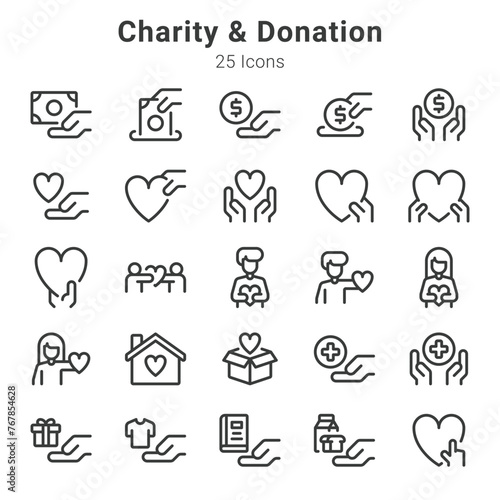 charity and donation icons