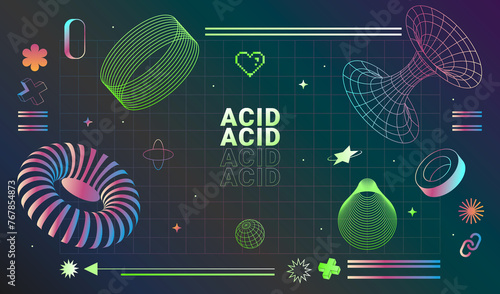 Acid aesthetic composition in gradient style