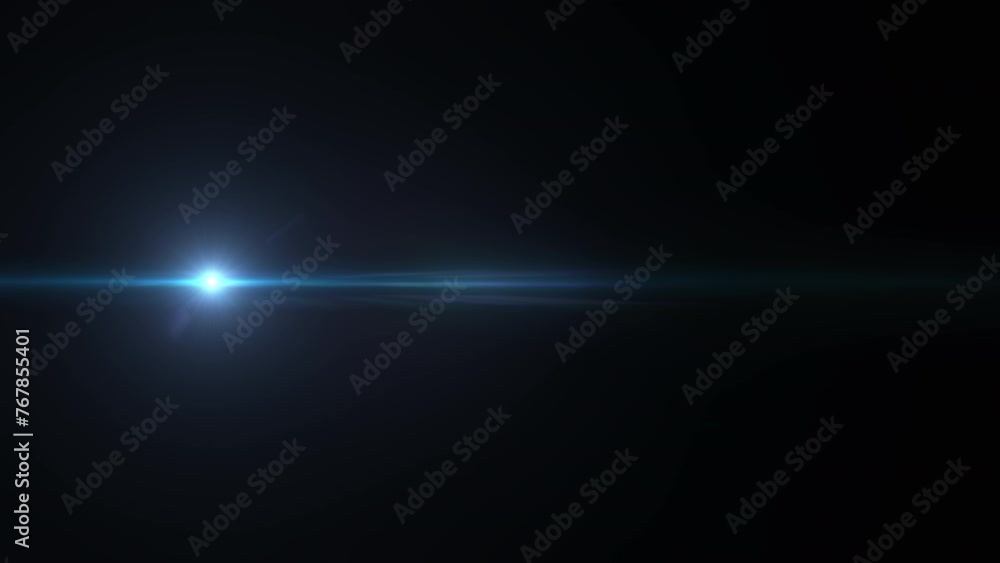 Abstract flickering blue star optical lens flares light streaks shine ...