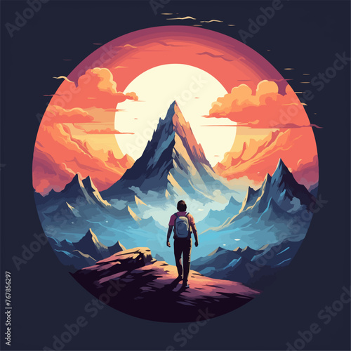 Adventure mountain illustration design vector