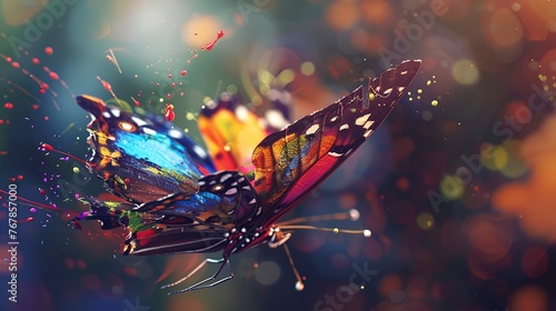 "A Colorful Butterfly Flying Through the Air"