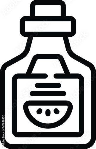 Apple vinegar icon outline vector. Natural fermented liquid. Salad dressing ingredient