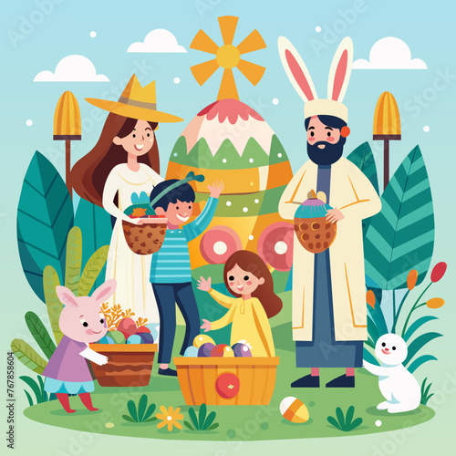 Fototapeta Naklejka Na Ścianę i Meble -  Easter Day Vector Graphics Vibrant Designs for Festive Celebrations