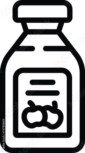 Apple vinegar bottle icon outline vector. Natural condiment. Fruit fermented juice