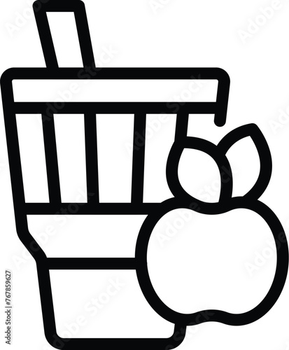 Cider cocktail glass icon outline vector. Acidic natural drink. Tangy fresh beverage