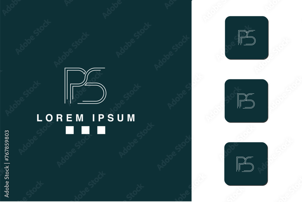 PS, SP, P, S, Abstract Letters Logo Monogram