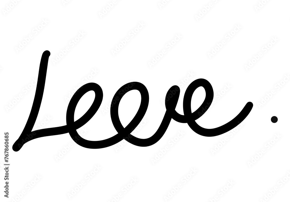 Fototapeta premium Handwritten Love Word illustration Love Text Isolated illustration