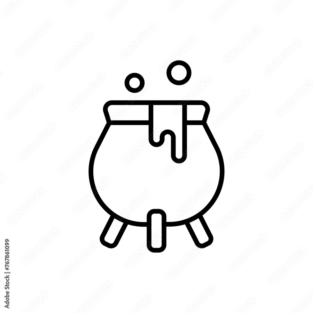 Fototapeta premium Cauldron outline icons, minimalist vector illustration ,simple transparent graphic element .Isolated on white background